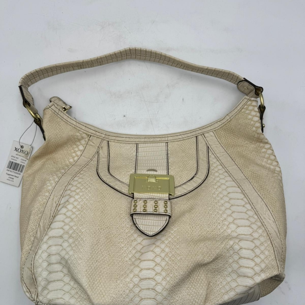 Xoxo handbag purse, Beige color, faux snake sking, shoulder bag, NWOT.
